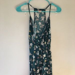 Floral dark teal dress